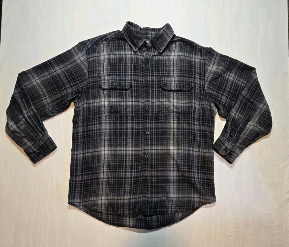 Wolverine Flannel Shirt Black And Gray Large
